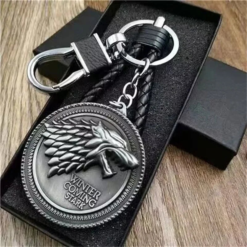 The Winterfell Warden: House Stark Direwolf Keychain