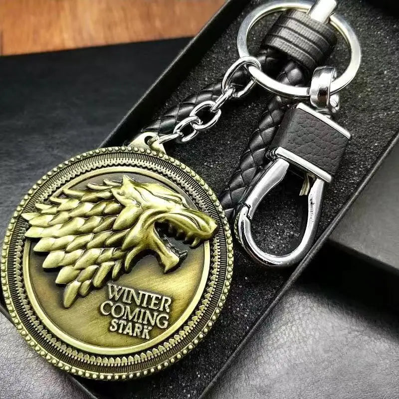 The Winterfell Warden: House Stark Direwolf Keychain